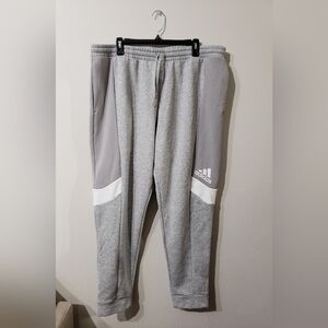 Men's Adidas Heather Gray Joggers with White Details